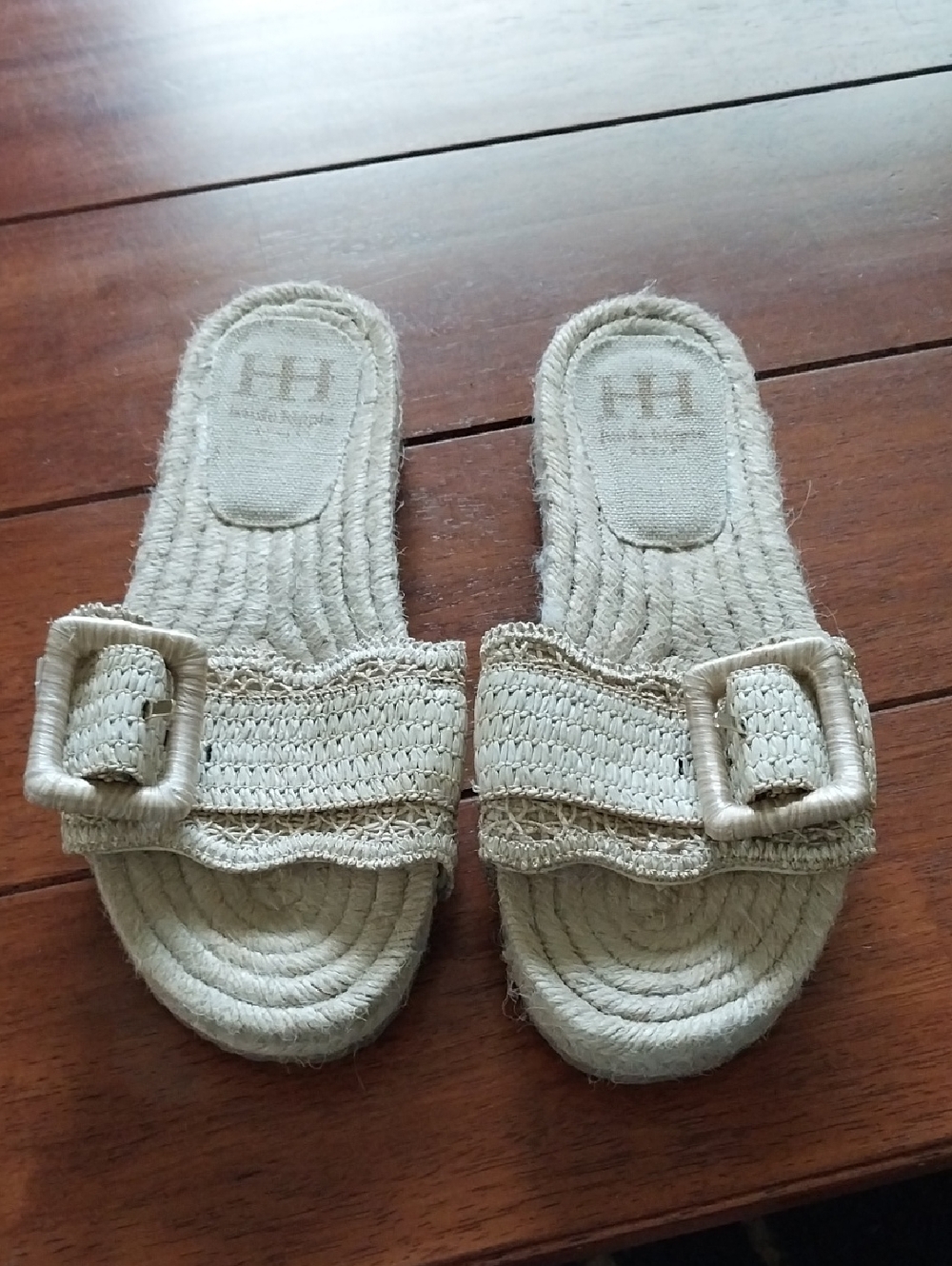 Haute Hippie Natural Woven Slide Sandals